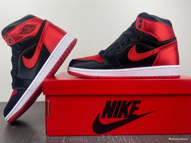 MaikeSneakers Air Satin Bred 1 OG Jordan High FD4810-061 WMNS 0711